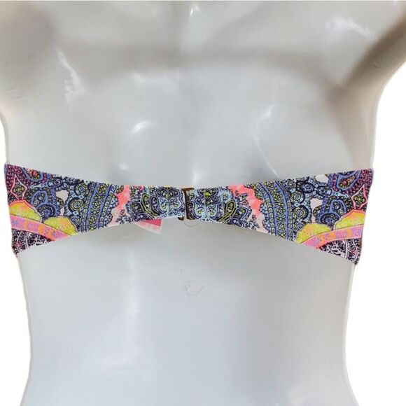 VICTORIAS SECRET Paisley strapless swim top 32D - Picture 2 of 4